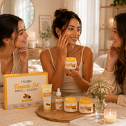 Turmeric Skincare Set - Turmeric Skin Care Products Brightening & Acne - Turmeric Skin Care Kit Turmeric Skin Care Set - Turmeric Cleanser Body Scrub Face Cream & Facial Serum