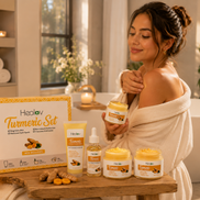 Turmeric Skincare Set - Turmeric Skin Care Products Brightening & Acne - Turmeric Skin Care Kit Turmeric Skin Care Set - Turmeric Cleanser Body Scrub Face Cream & Facial Serum