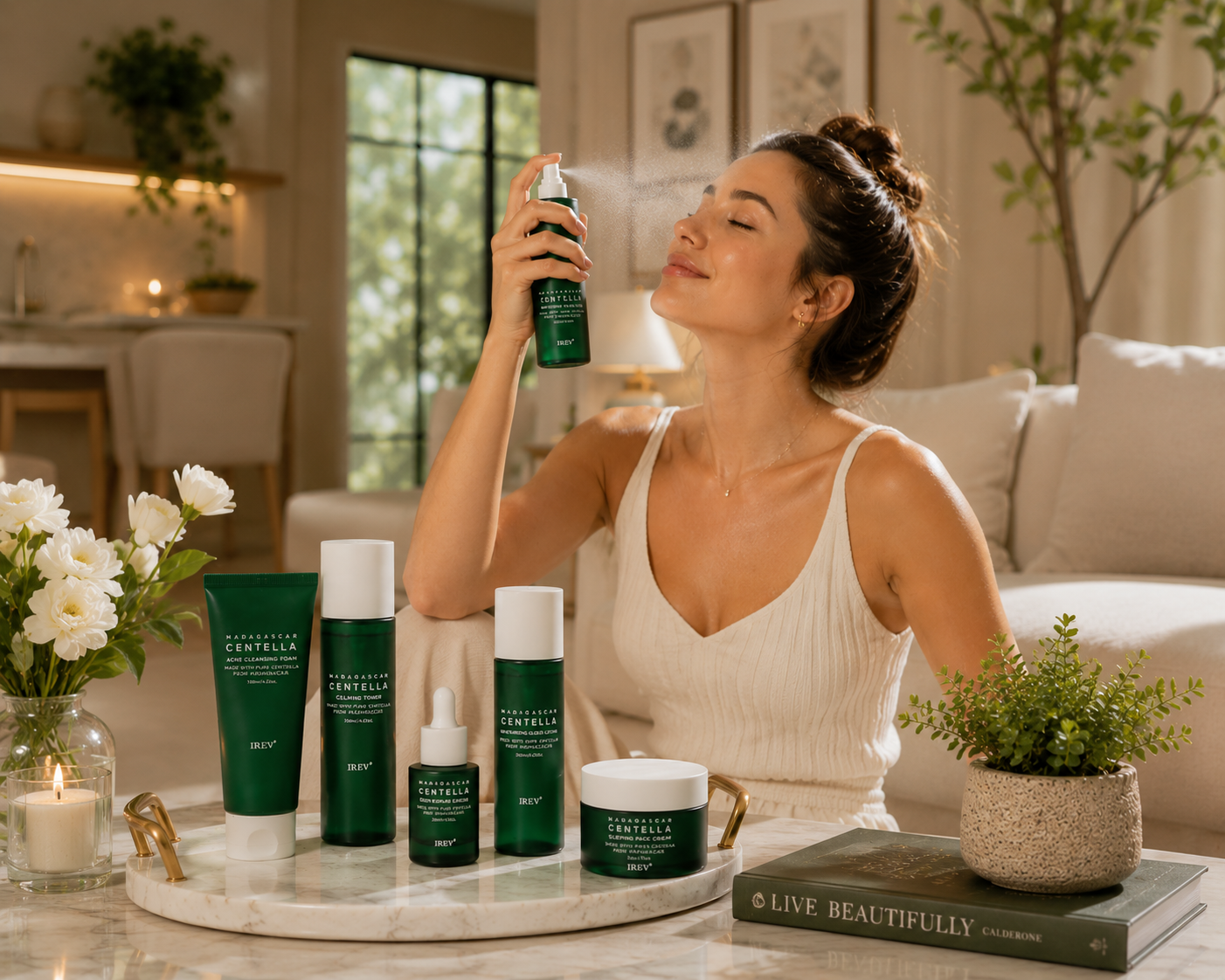 Private Label Skin Repair Centella Skin Care Kit Soothes Acne Face Care Centella Asiatica Extract Natural Facial Skin Care Set
